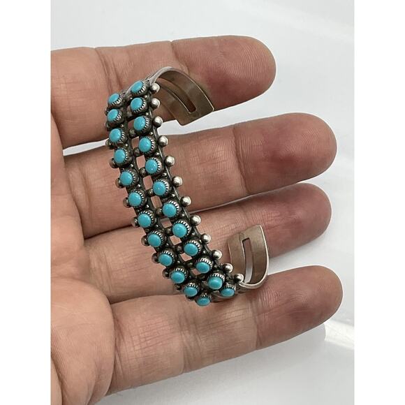 Fred Harvey Bell Trading Sterling Silver 925 Turquoise Cuff Bracelet - Picture 10 of 16